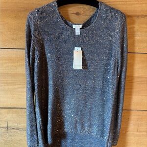 Chico's Women's Sweater in Blue and Silver